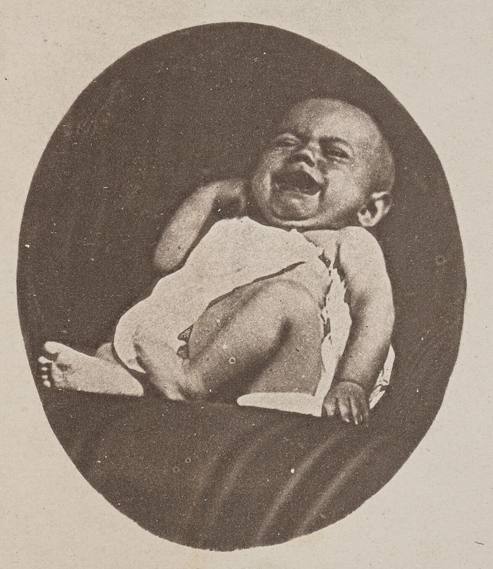 Crying baby by Adolph Diedrich Kindermann