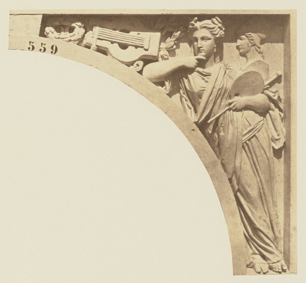 "L'Art", Sculpture by Emile Seurre, Decoration of the Louvre, Paris by Édouard Baldus