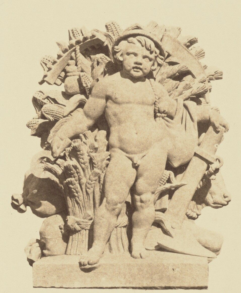 "La Moisson", Sculpture by Georges Jacquot, Decoration of the Louvre, Paris by Édouard Baldus