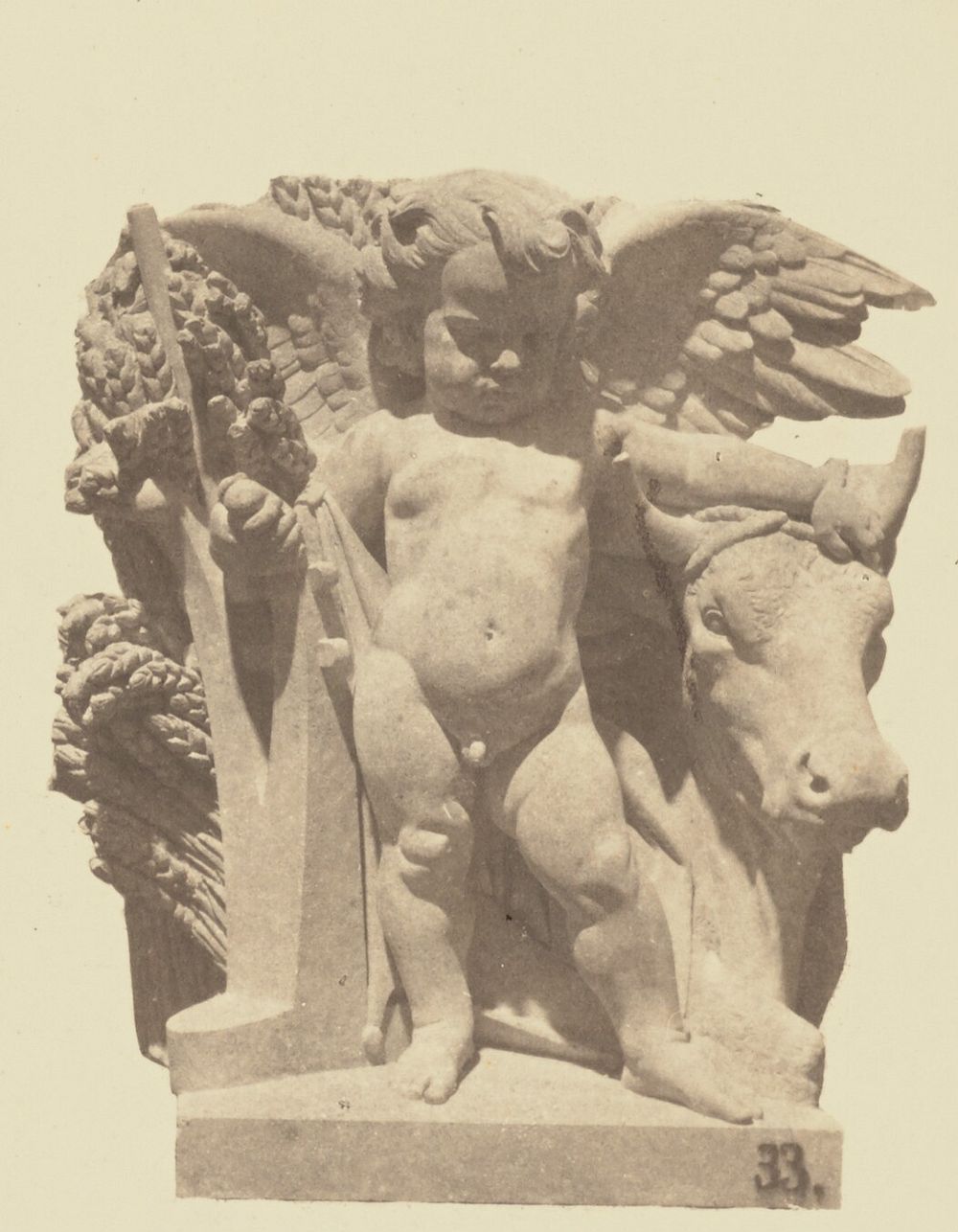 "L'Agriculture", Sculpture by Armand Blanc, Decoration of the Louvre, Paris by Édouard Baldus