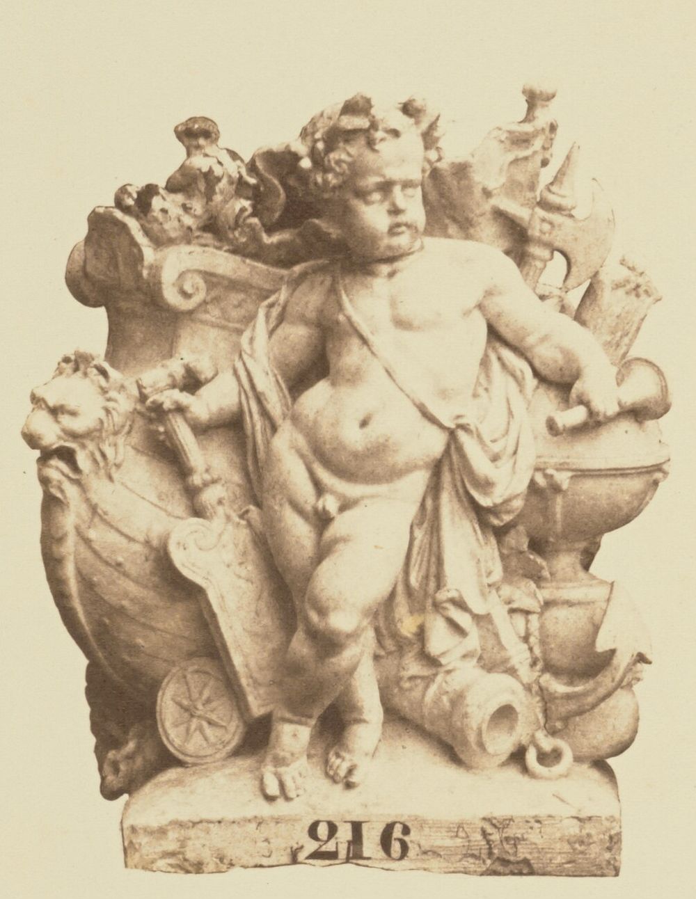 "La Marine", Sculpture by Jean-Baptiste Carpeaux, Decoration of the Louvre, Paris by Édouard Baldus