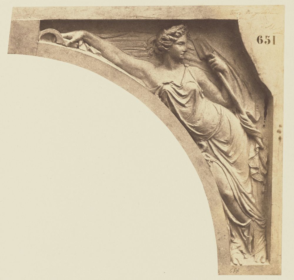 "L'Agriculture", Sculpture by Joseph Pollet, Decoration of the Louvre, Paris by Édouard Baldus