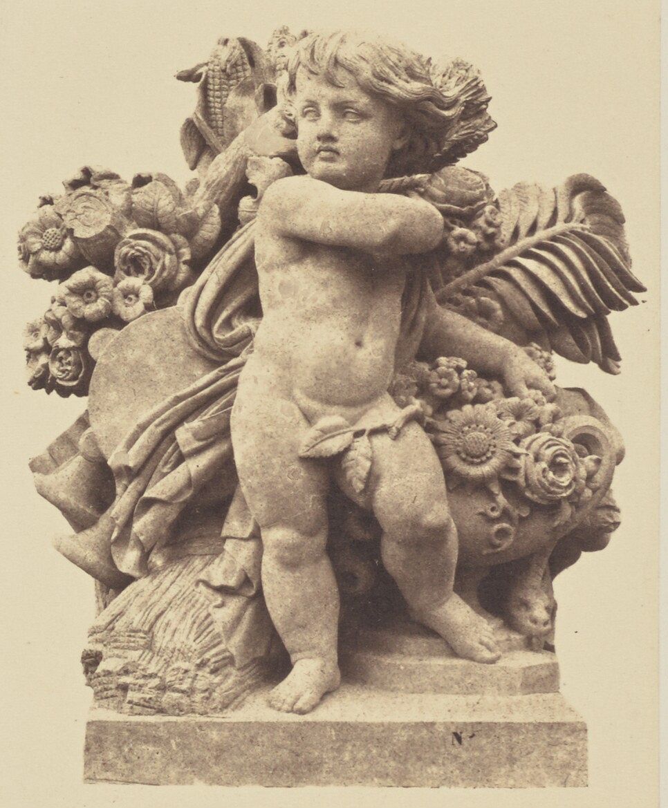 "L'Eté", Sculpture by Wladyslaw Tomasz Kazimierz Oleszczynski, Decoration of the Louvre, Paris by Édouard Baldus
