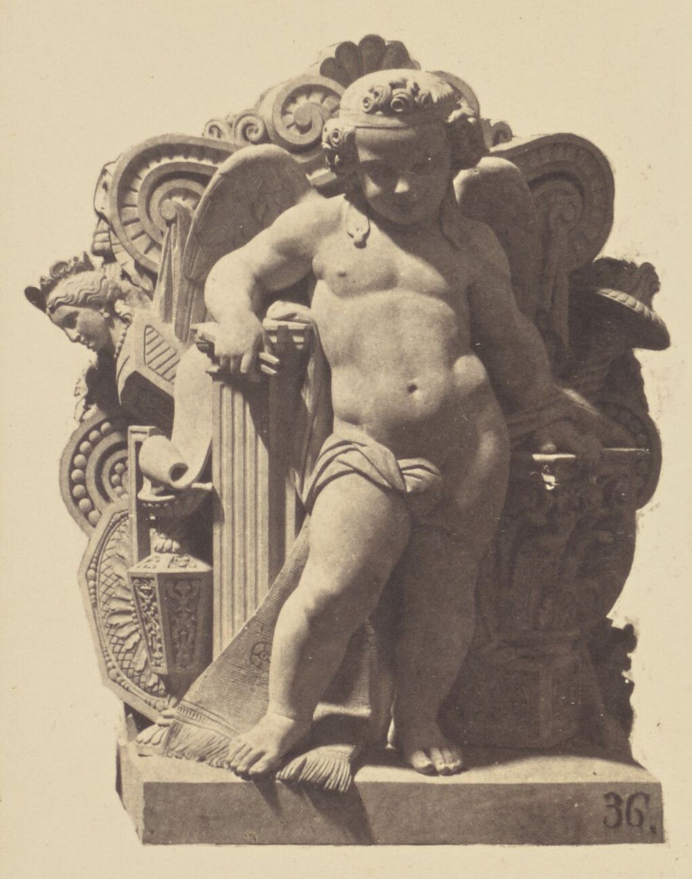 "La Renaissance", Sculpture by Louis Eugène Bion, Decoration of the Louvre, Paris by Édouard Baldus