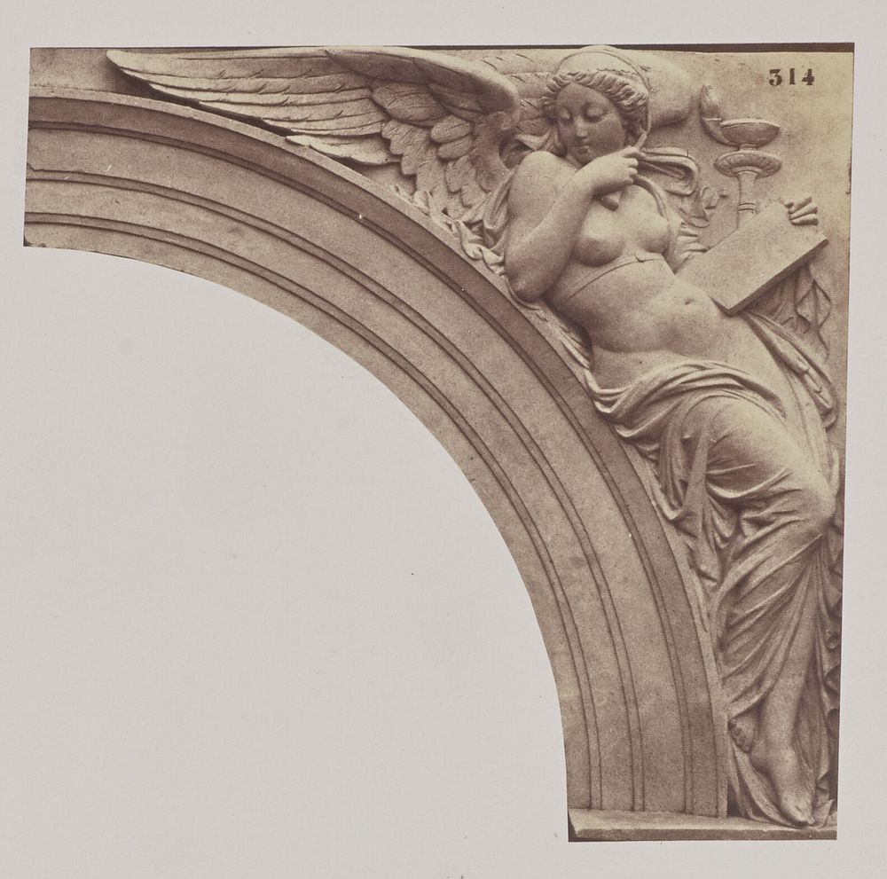 "L'Art", Sculpture by Emile Seurre, Decoration of the Louvre, Paris by Édouard Baldus