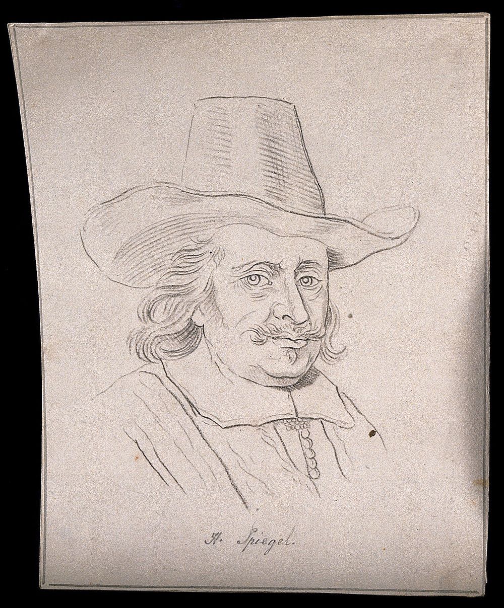 H. Spiegel: portrait. Drawing, c. 1793.
