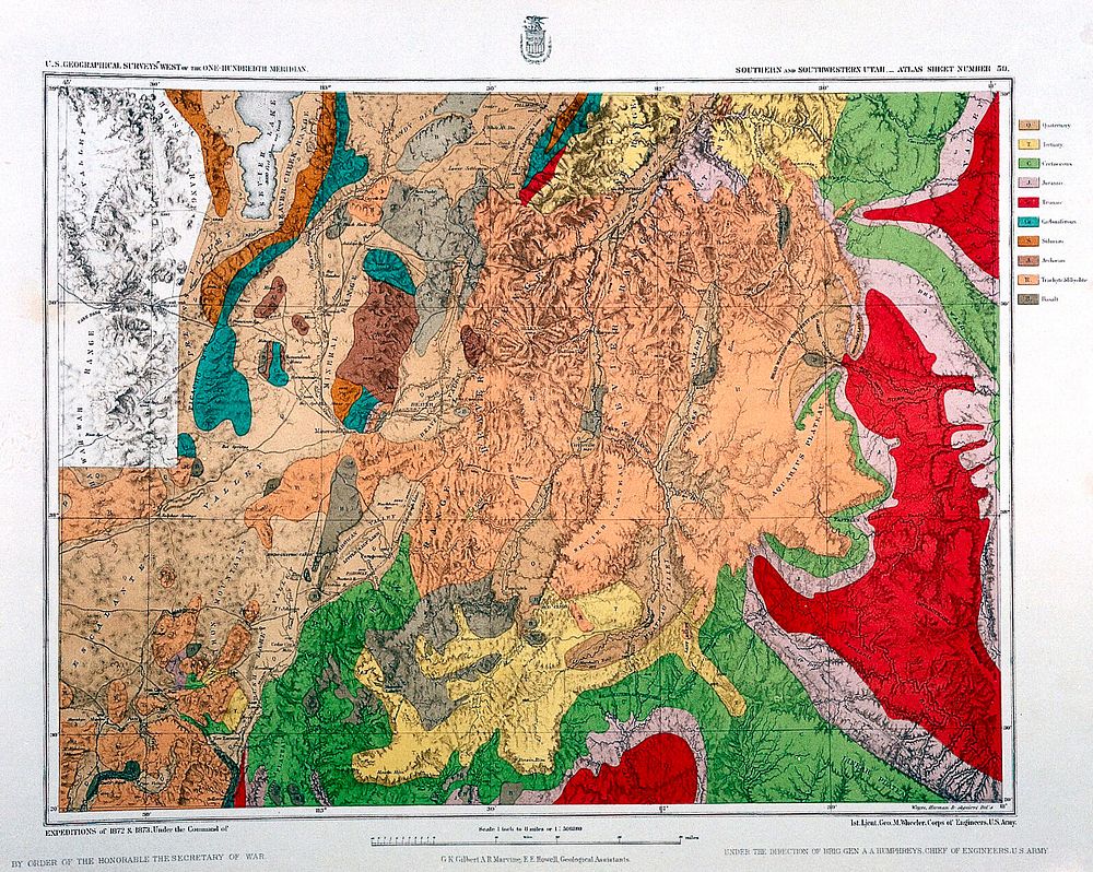 Geological atlas projected to illustrate geographic explorations and surveys west of the 100th meridian of longitude :…