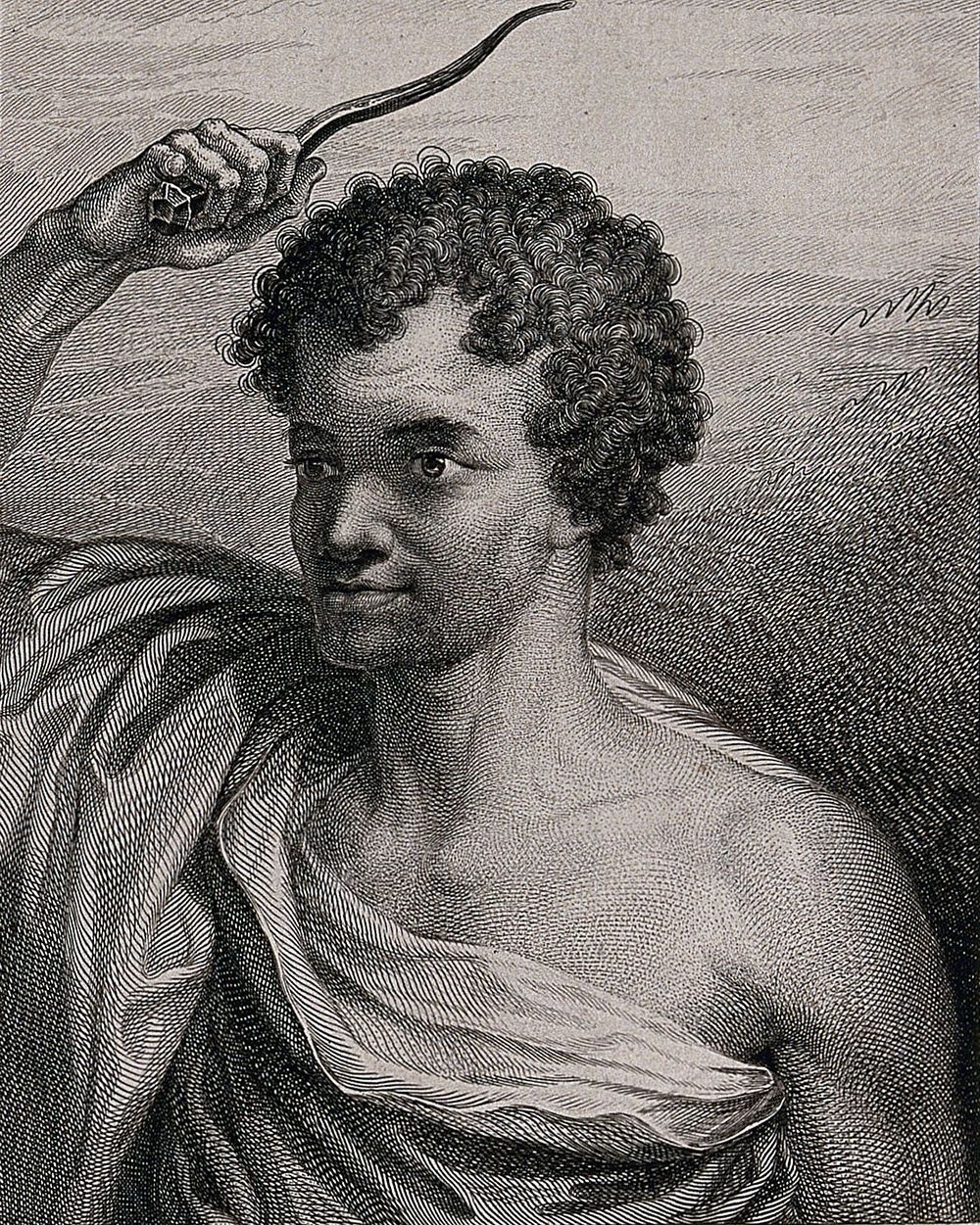 Ōtago, a young man encountered by Captain Cook in Tonga on his second voyage. Engraving by J.K. Sherwin, 1777, after W.…