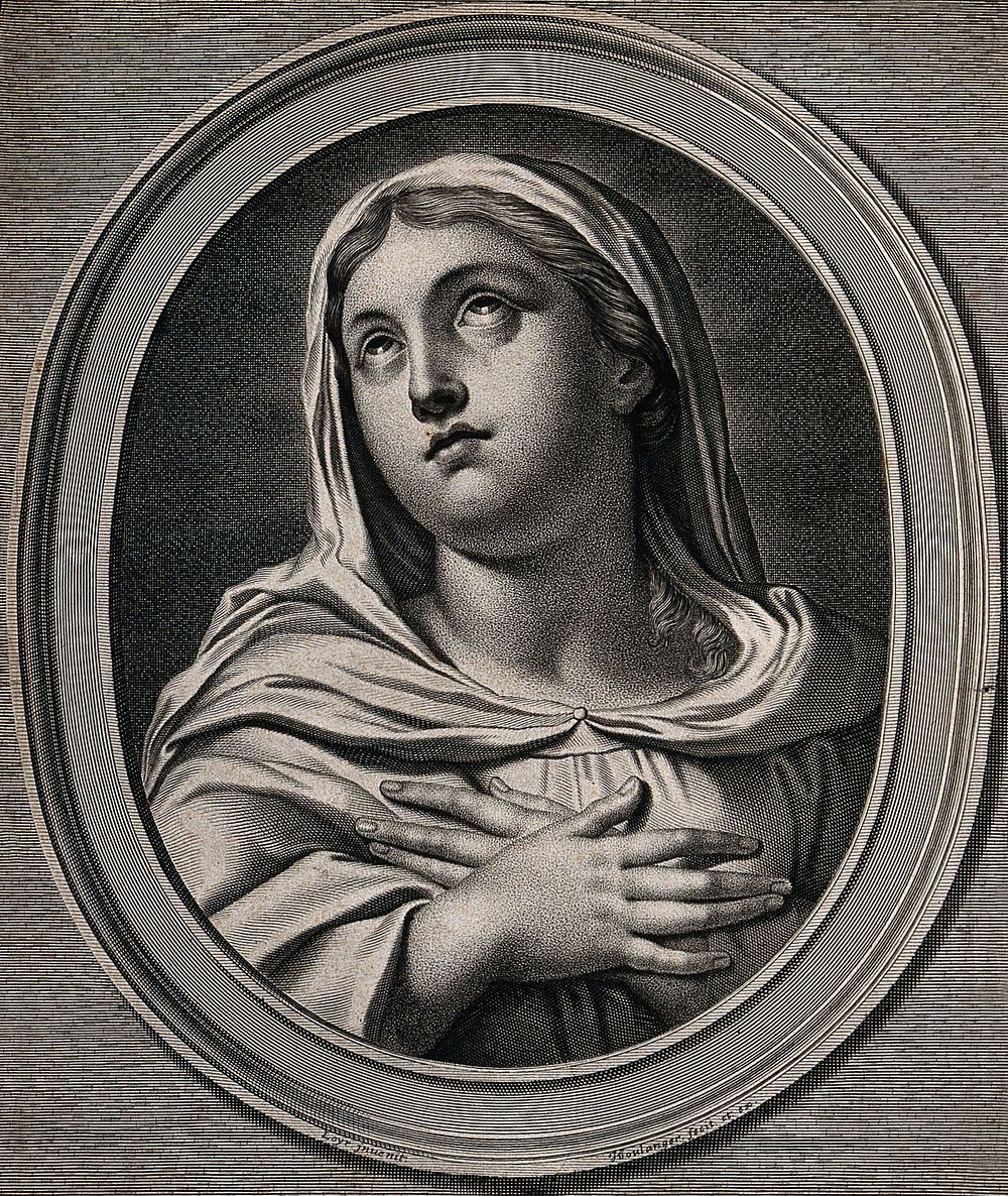 Saint Mary (the Blessed Virgin). Engraving by J. Boulanger after N.P. Loyr.