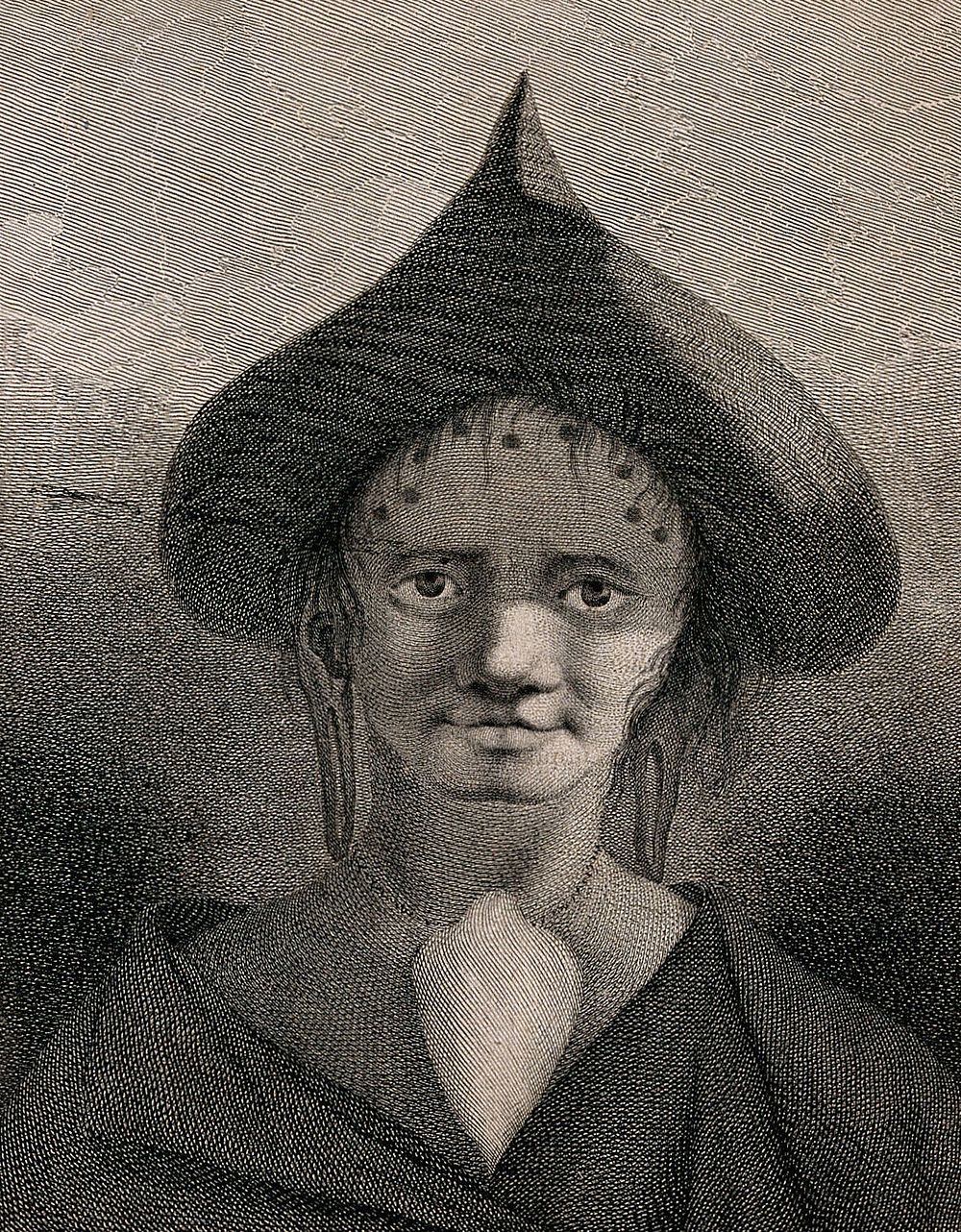 A woman inhabitant of Easter Island (Rapa Nui). Engraving by J. Caldwall, 1777 after W. Hodges, 1775.