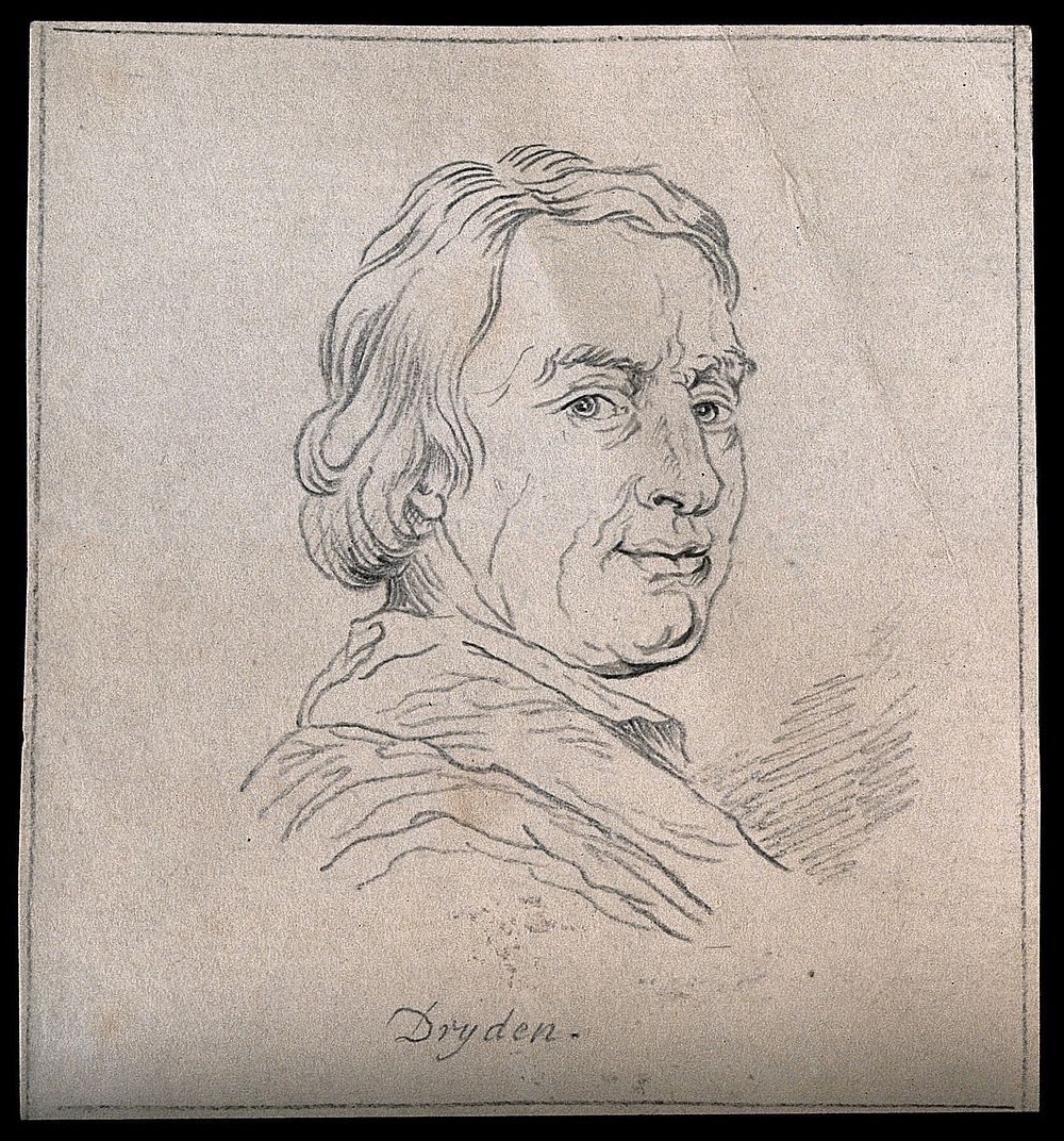 John Dryden: portrait. Drawing, c. 1793.