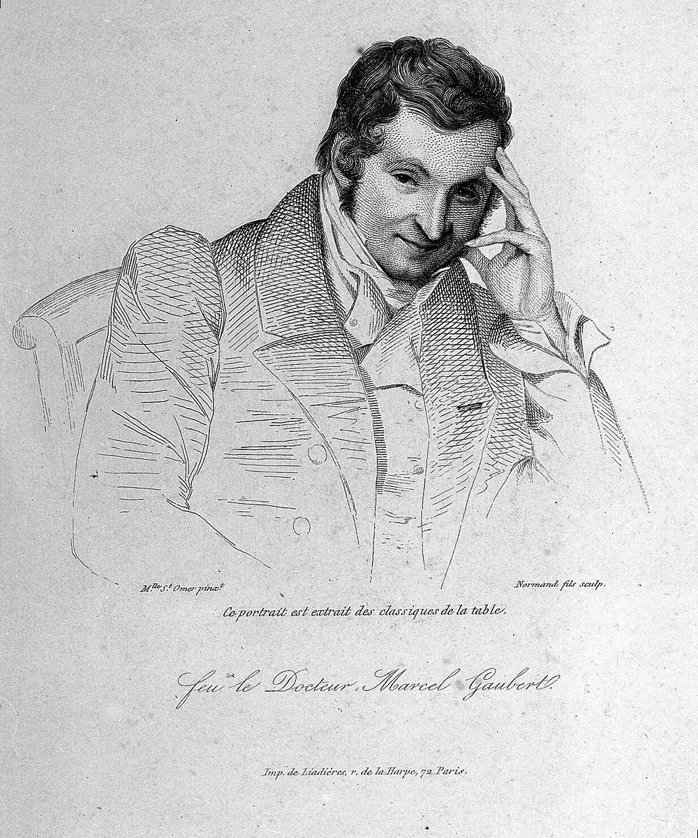 Pierre Marcel Gaubert. Line engraving by Normand, junior, 1843, after Mlle St. Omer (Augustine Cochet).