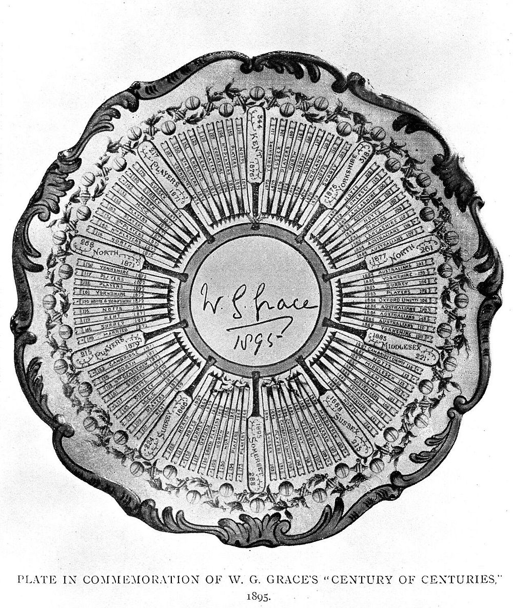 Plate in commemoration of W.G. Grace's "Century of Centuries"