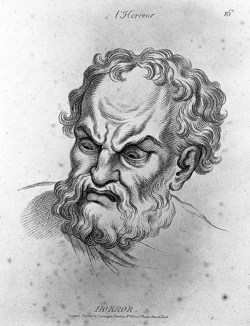 "Horror" from Le Brun, Bowles's Passions of the soul, circa 1785