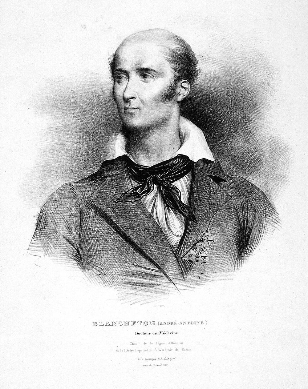 André-Antoine Blancheton. Lithograph by A. Devéria.