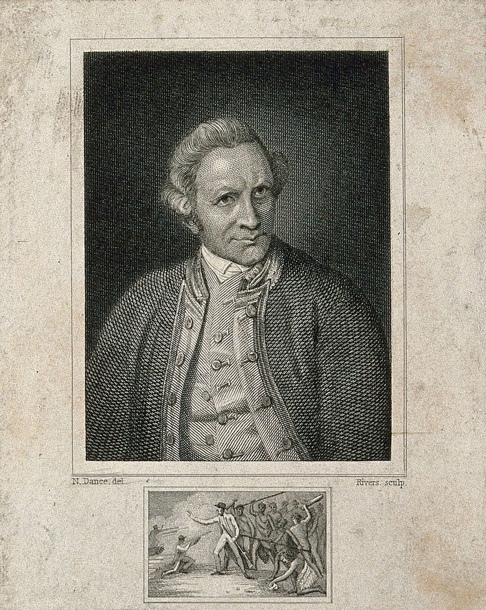 James Cook. Engraving by Rivers after Sir N. Dance-Holland, 1776.