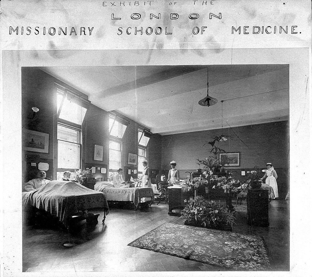 London Missionary School of Medicine: a men's ward. Photograph.