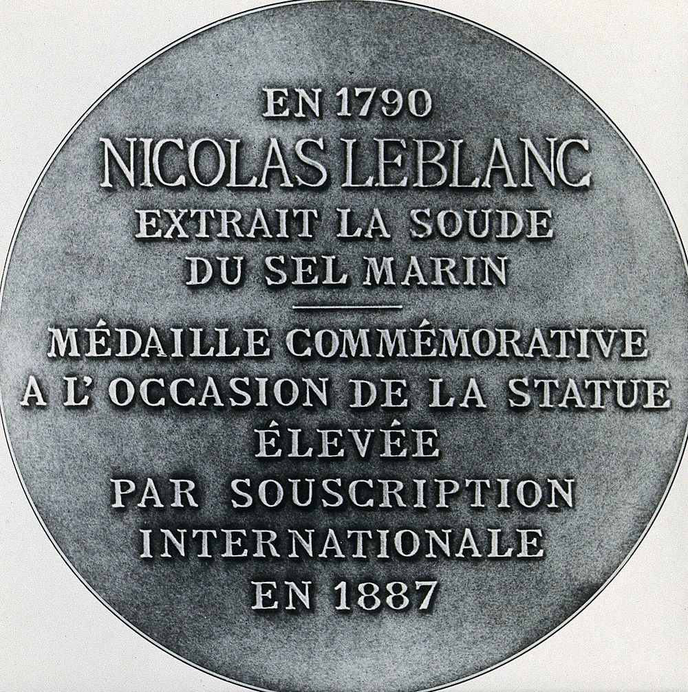 Nicolas Leblanc. Photograph after a medallion (reverse), 1887.
