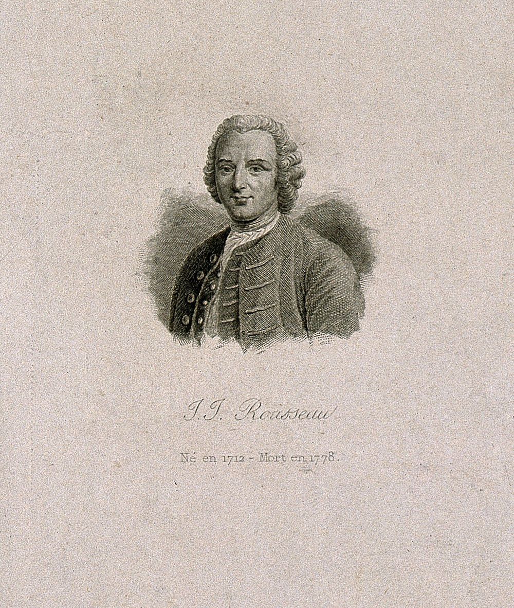 Jean-Jacques Rousseau. Line engraving.