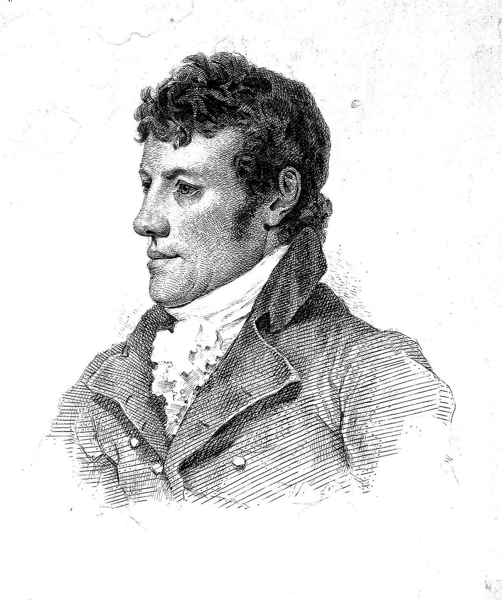 Johann Caspar Spurzheim. Etching by J. W. .