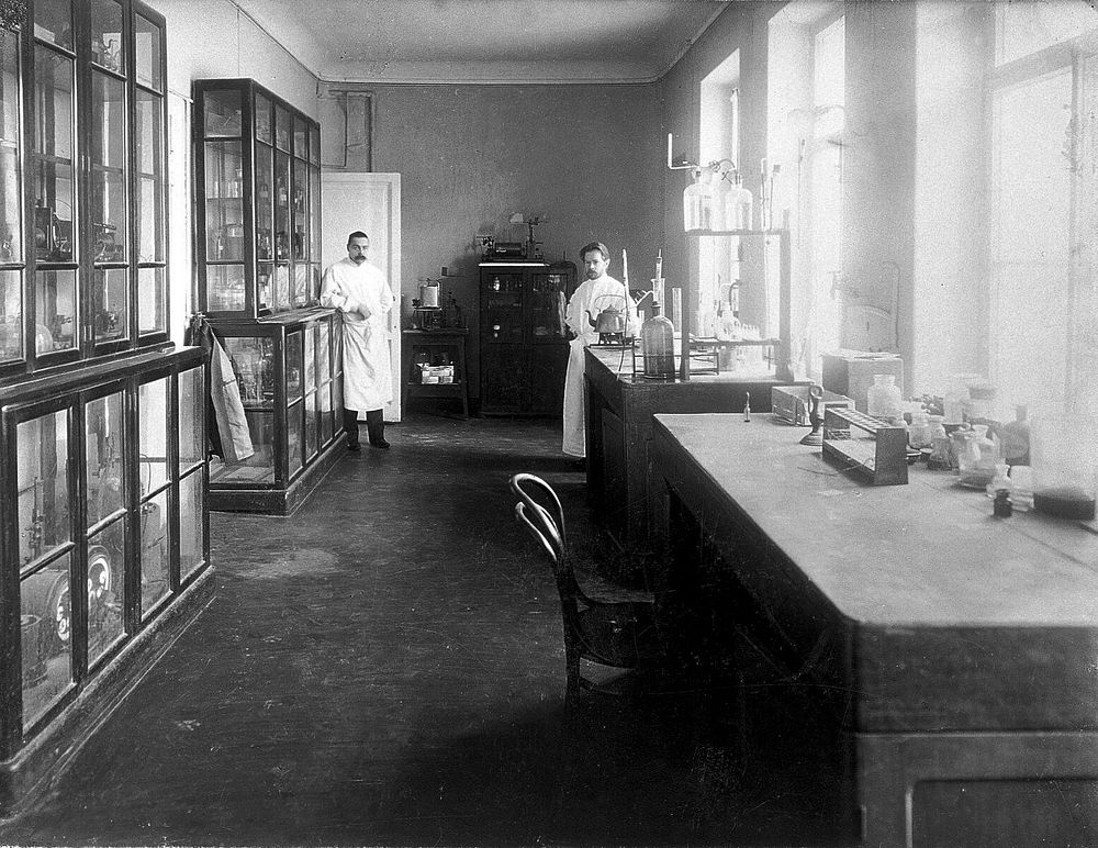 A physiology laboratory, either at the Institute of Experimental Medicine or at the Imperial Military Medical Academy, St…