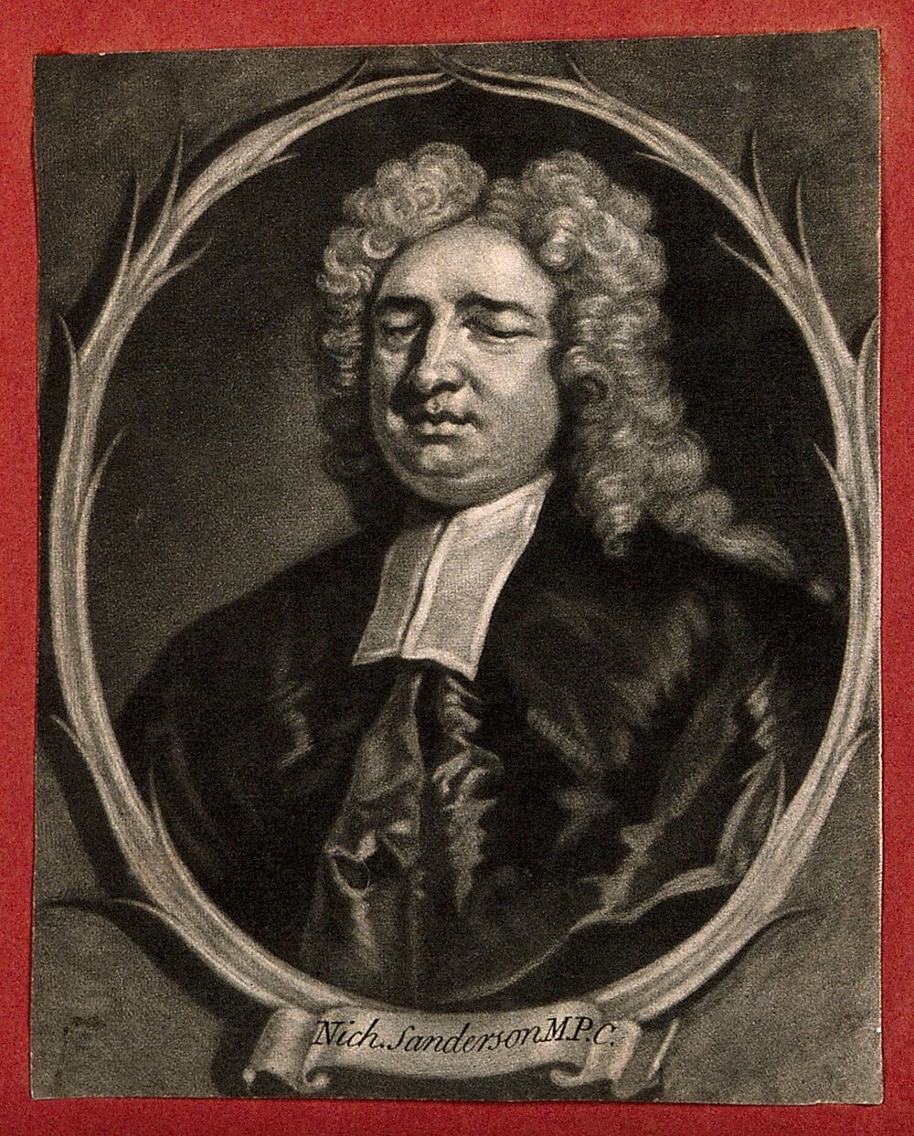Nicholas Sanderson (Saunderson). Mezzotint by F. Kyte, after 1726, after J. Vanderbank.
