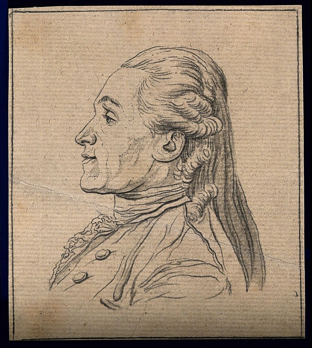 Head of a man endowed, according to Lavater, with the capacity for profound thought. Drawing, c. 1792.