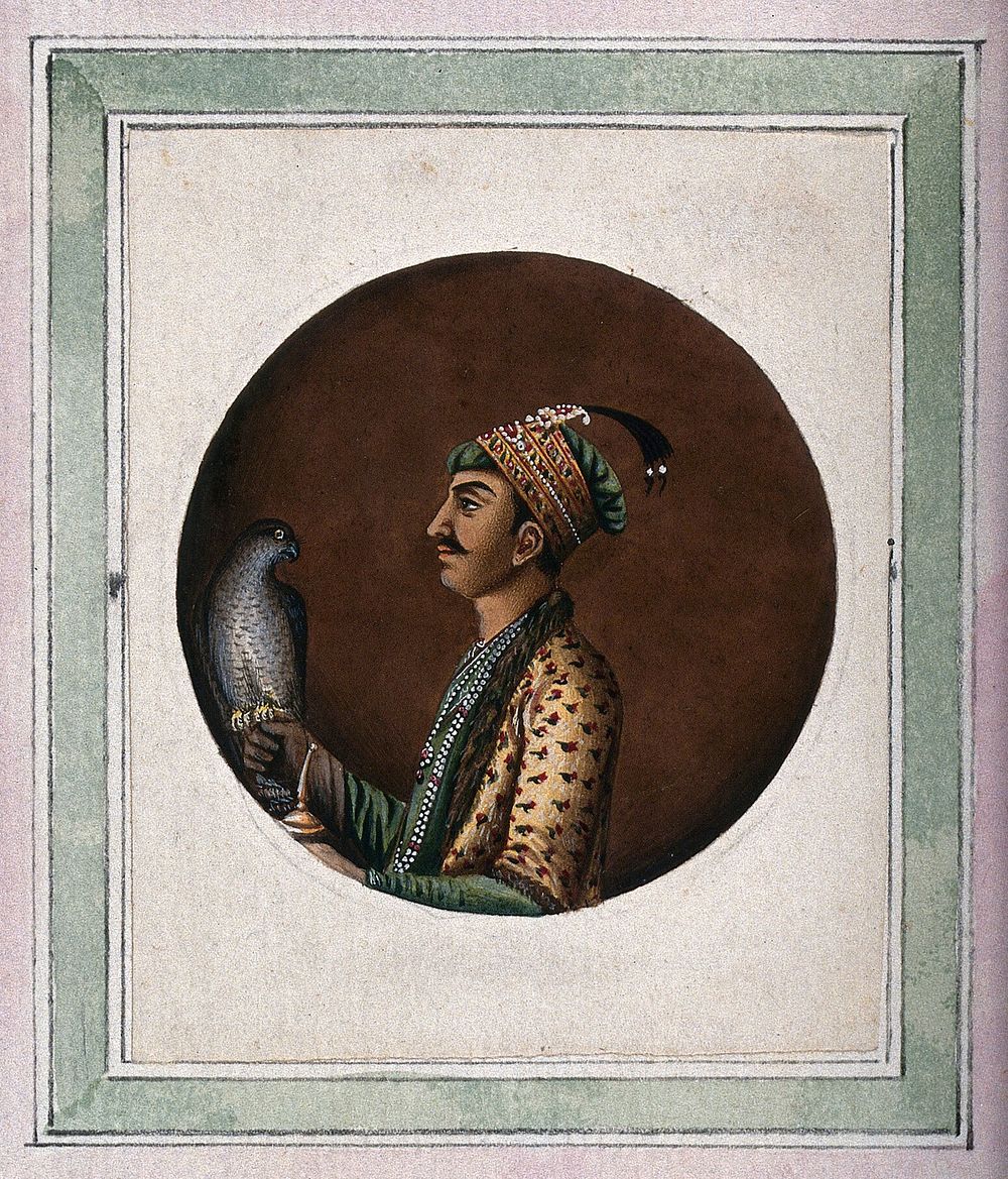 The Nawab Qasim 'Ali Khān. Gouache painting by an Indian artist.