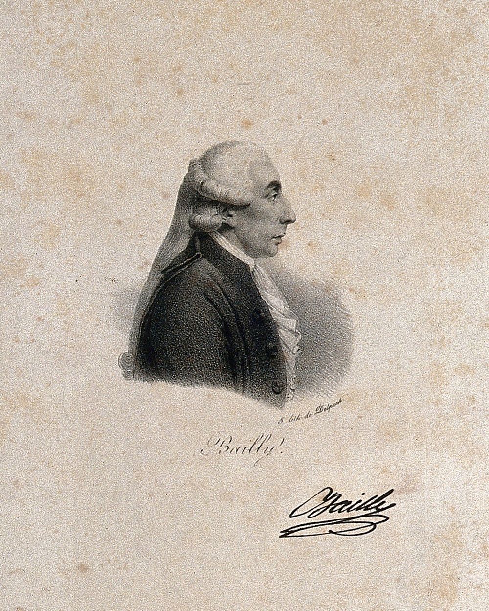 Jean Sylvain Bailly. Lithograph after J. B. Mauzaisse, 1832.