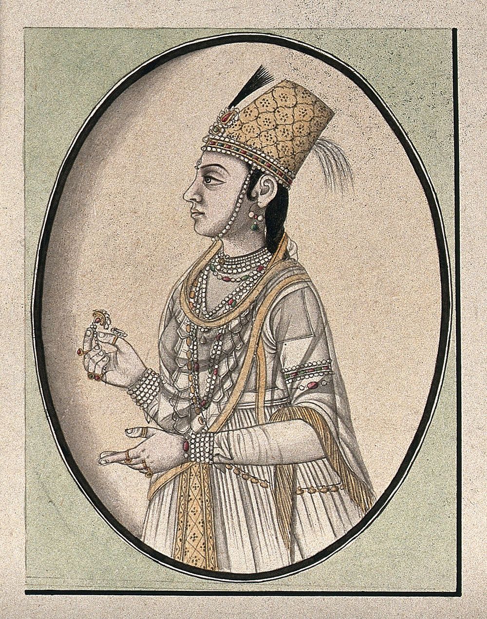 The empress of Mohammad Shah. Watercolour drawing by an Indian artist.
