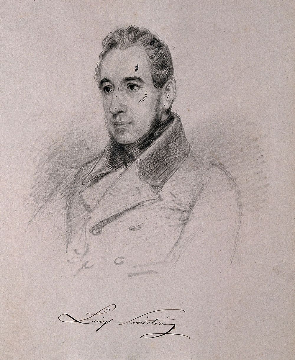 Luigi, Count Serristori. Pencil drawing by C. E. Liverati, 1841.