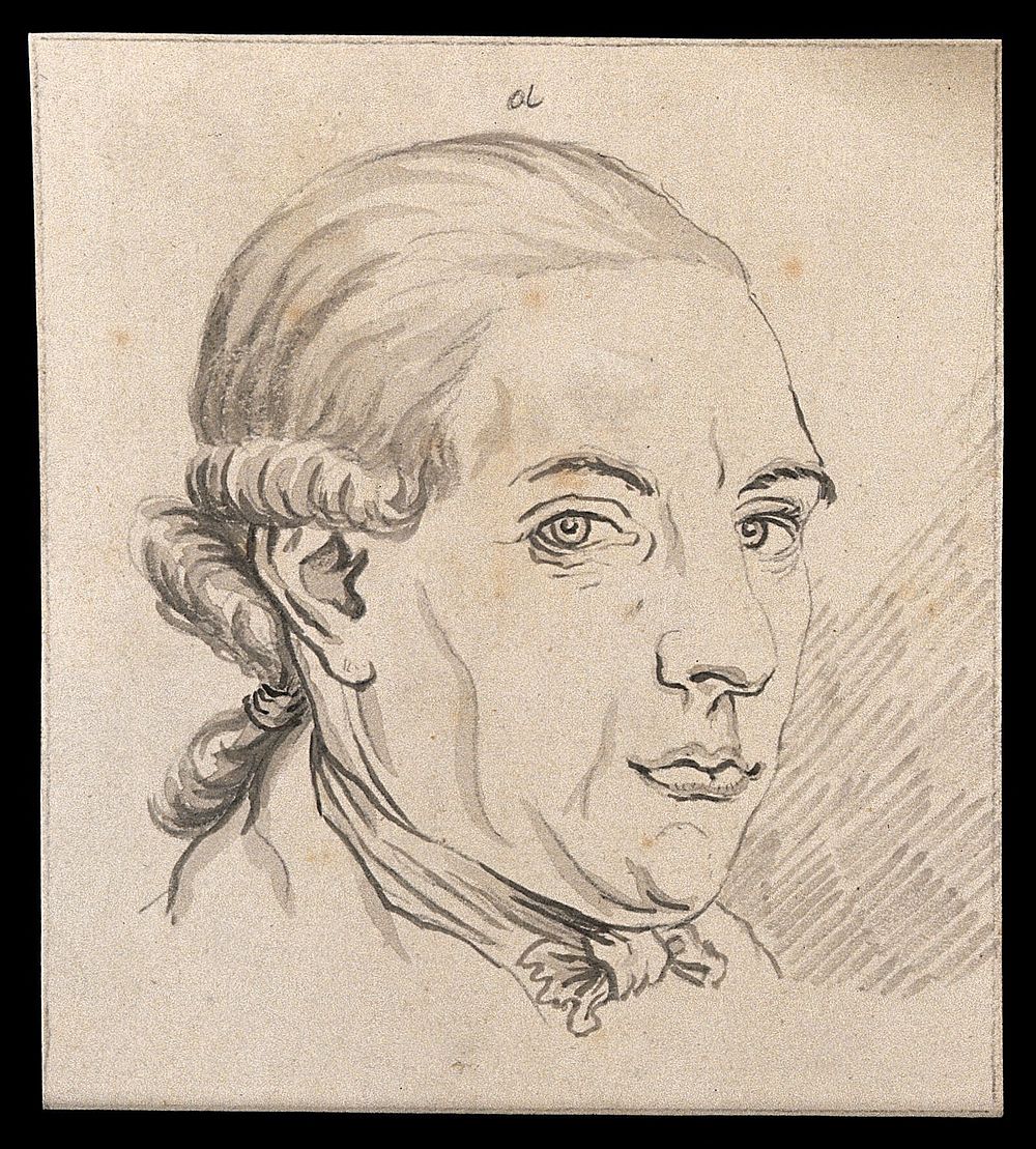 A musician. Drawing, c. 1789.