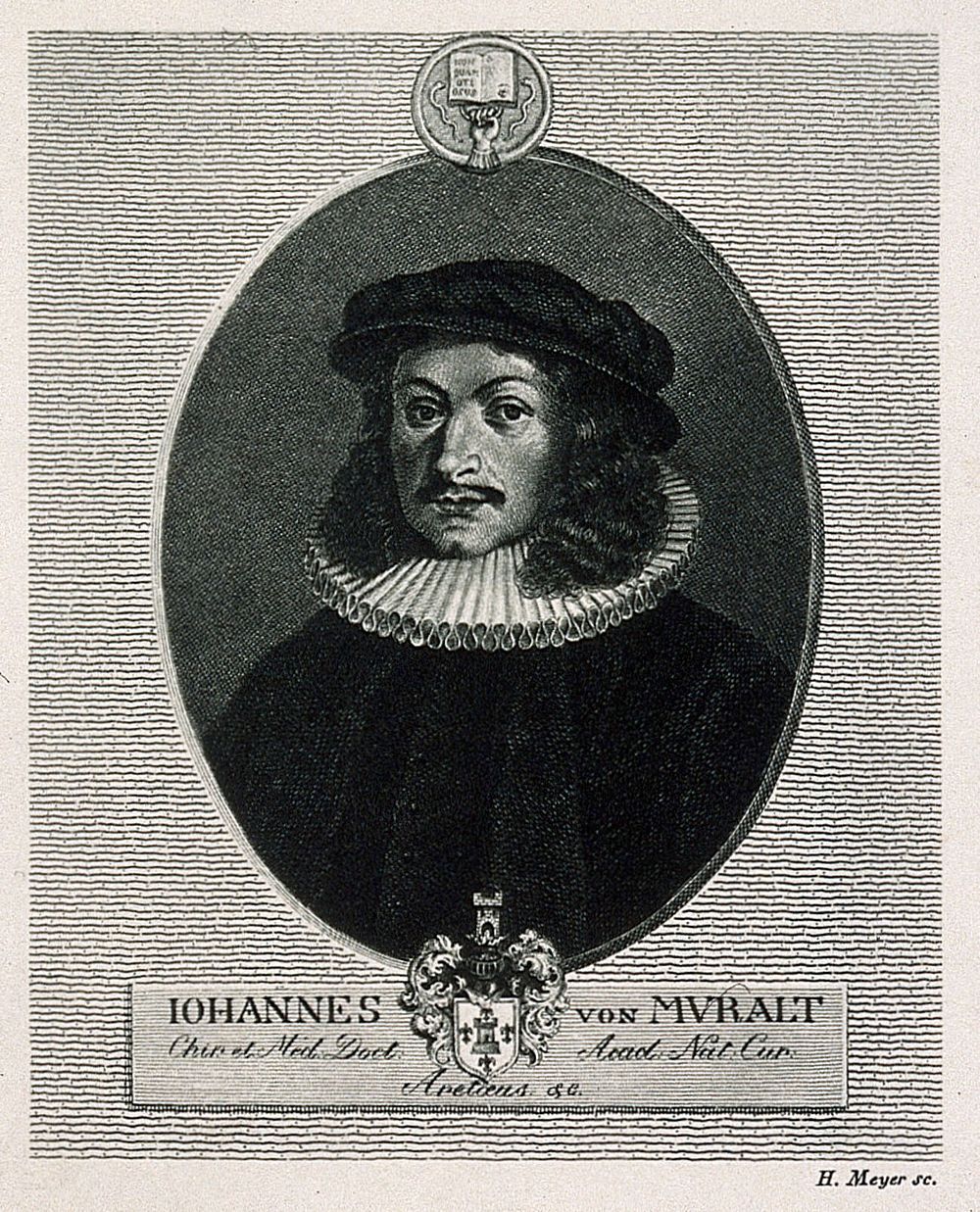 Johann von Muralt. Reproduction of line engraving after H. Meyer.