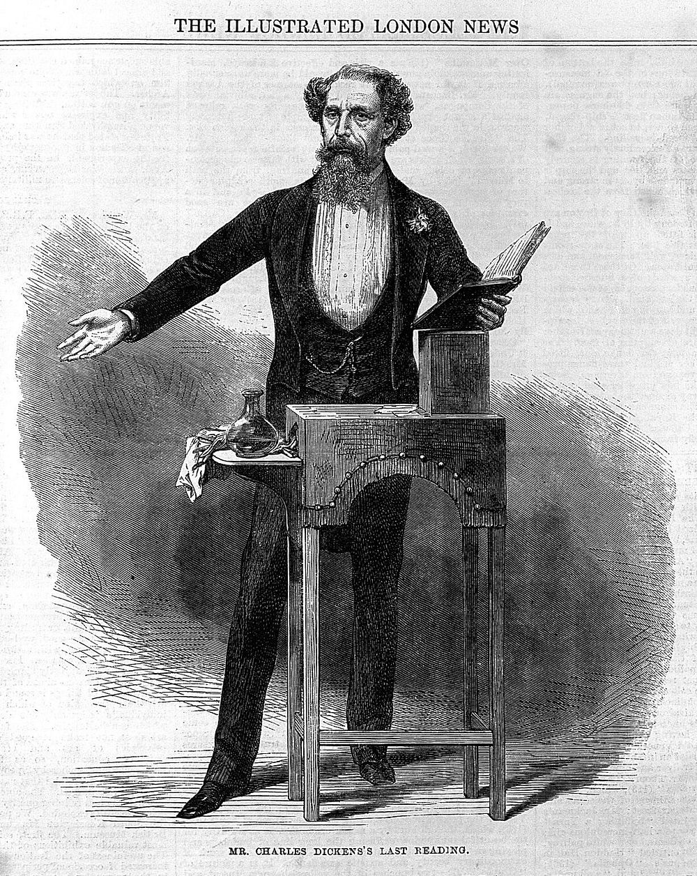 Dickens giving the last reading of his Works.