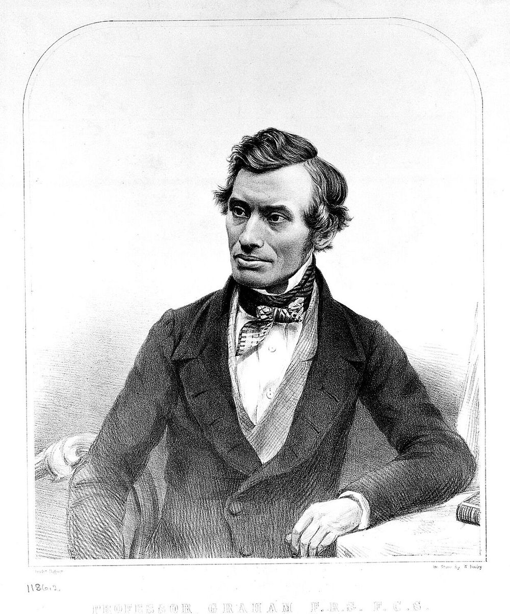 Thomas Graham. Lithograph by W. Bosley, 1849, after A. Claudet.