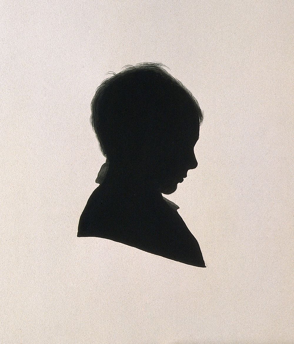Joseph Lister, 1st Baron Lister. Ink silhouette by J. J. Lister, 1837.