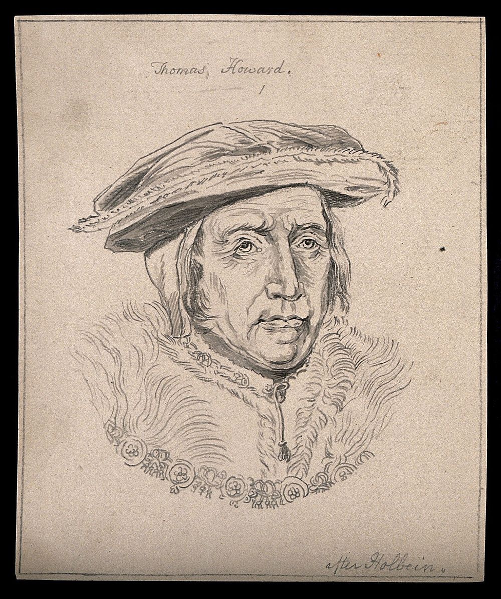 Thomas Howard. Drawing, c. 1794, after H. Holbein.