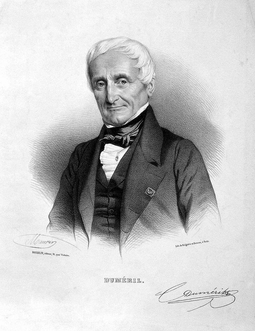 André-Marie-Constant Duméril. Lithograph by N.-E. Maurin.