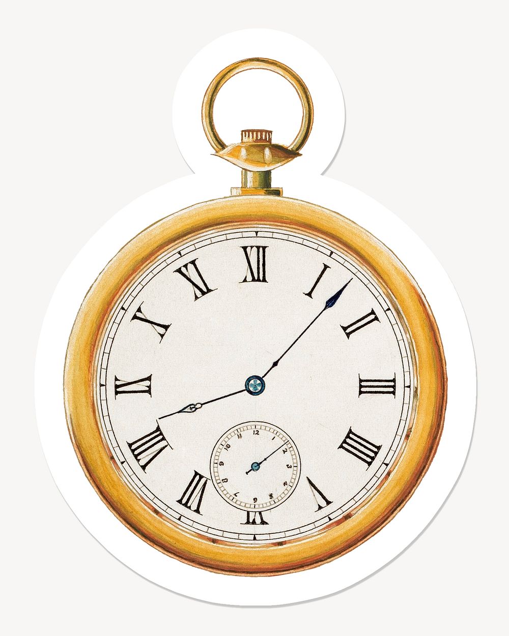 Vintage golden watch, Roman numerals design