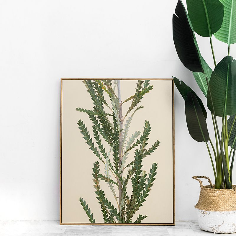 Framed aesthetic plant photo on a wall