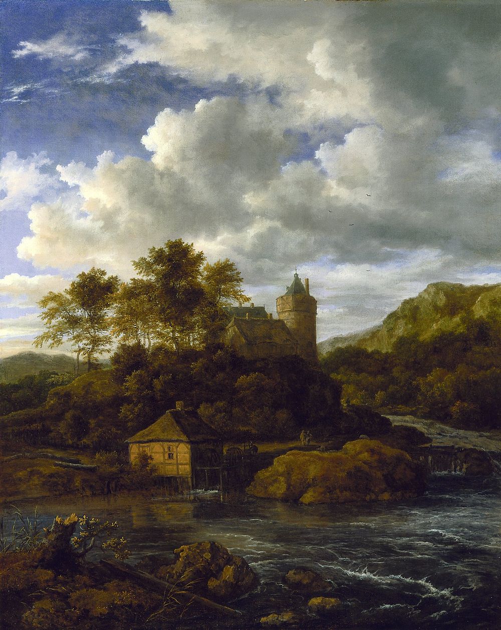 Landscape with castle and watermill. Original from the Minneapolis Institute of Art.