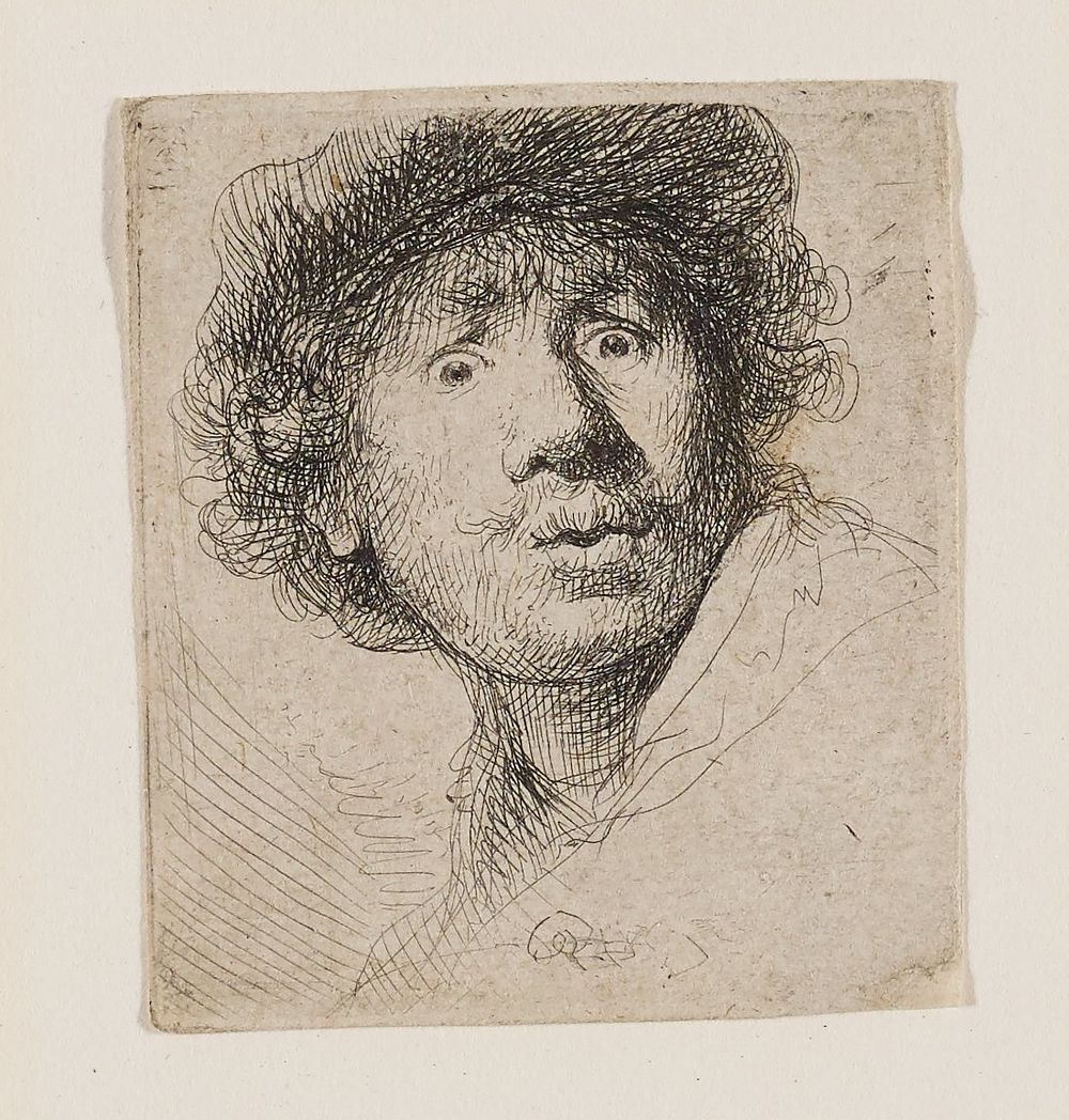 Rembrandt van Rijn's Self-Portrait with Eyes Wide Open. Original from the Minneapolis Institute of Art.