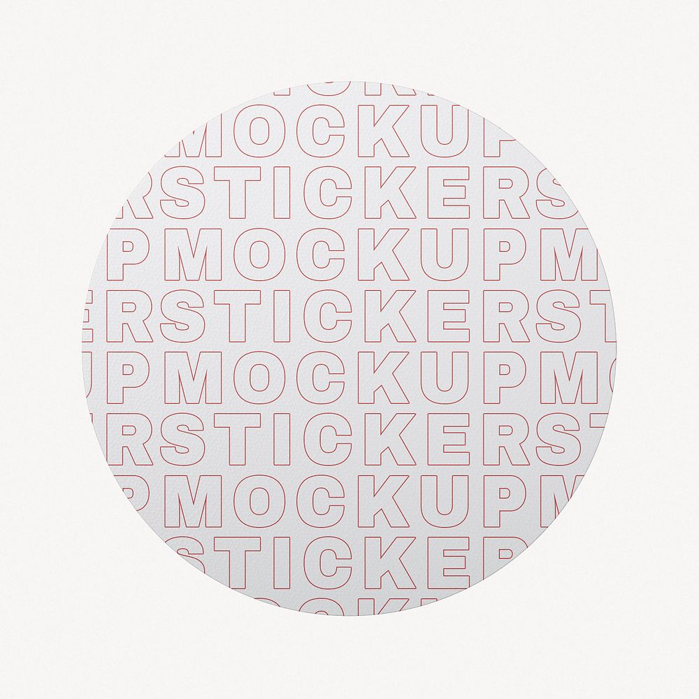 White sticker badge, circle shape