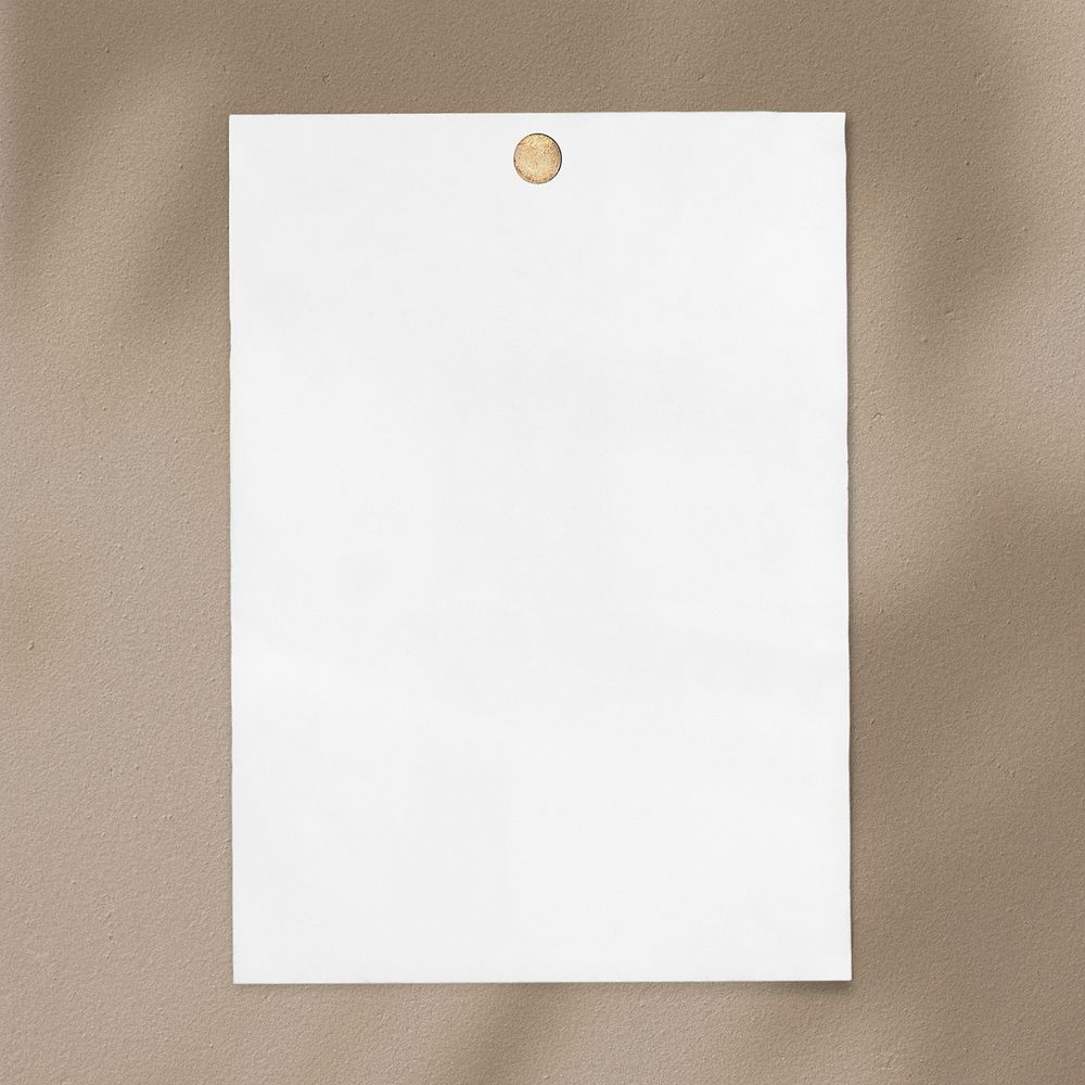 White pinned paper with blank design space