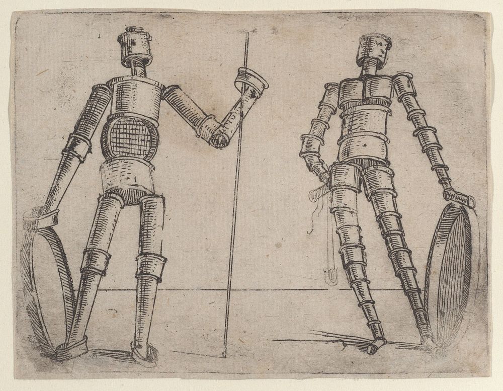 Plate 20: two figures composed of pipes and sieves from 'Bizzarie di varie figure'