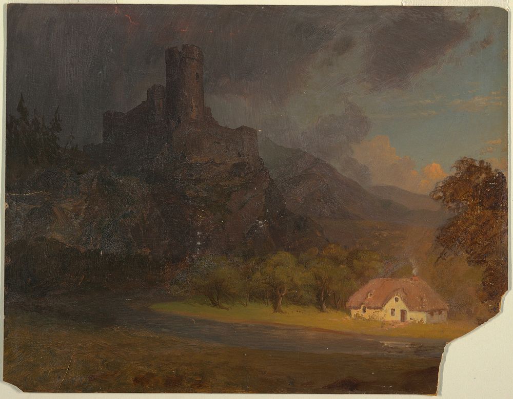 English Castle and Cottage by Frederic Edwin Church, American, 1826–1900