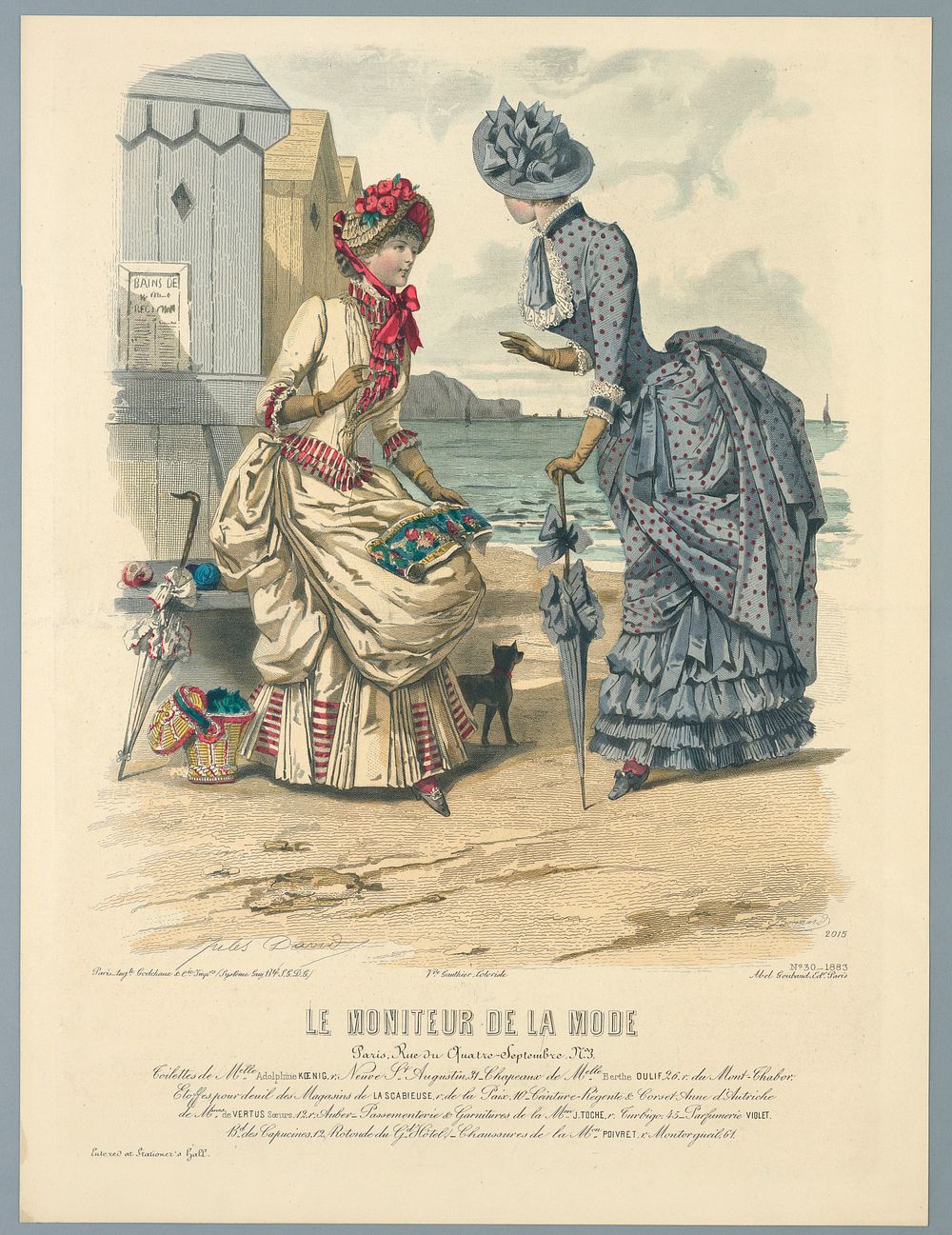 Fashion Plate from Le Moniteur de la Mode by J. Bonnard