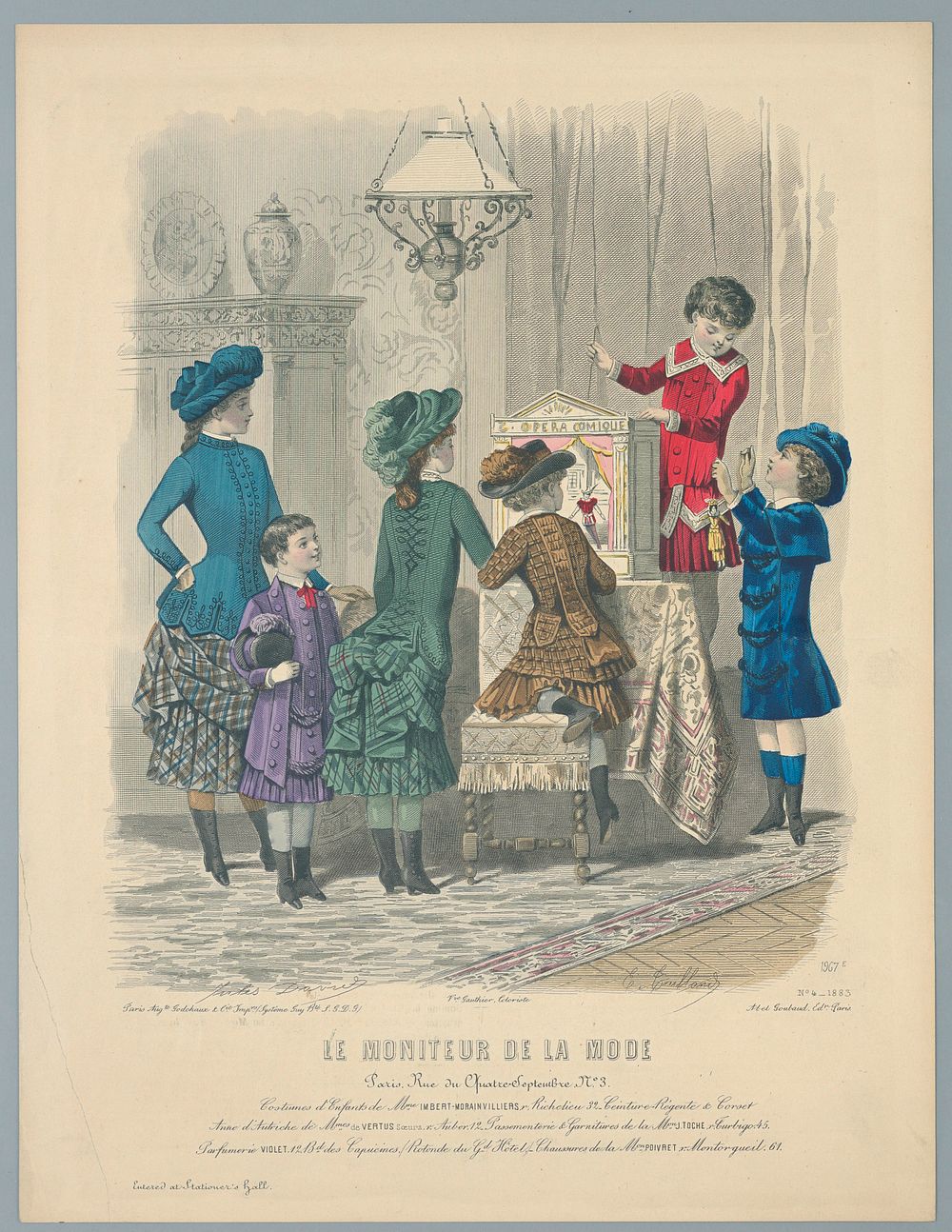 Fashion Plate from Le Moniteur de la Mode by E. Gailland