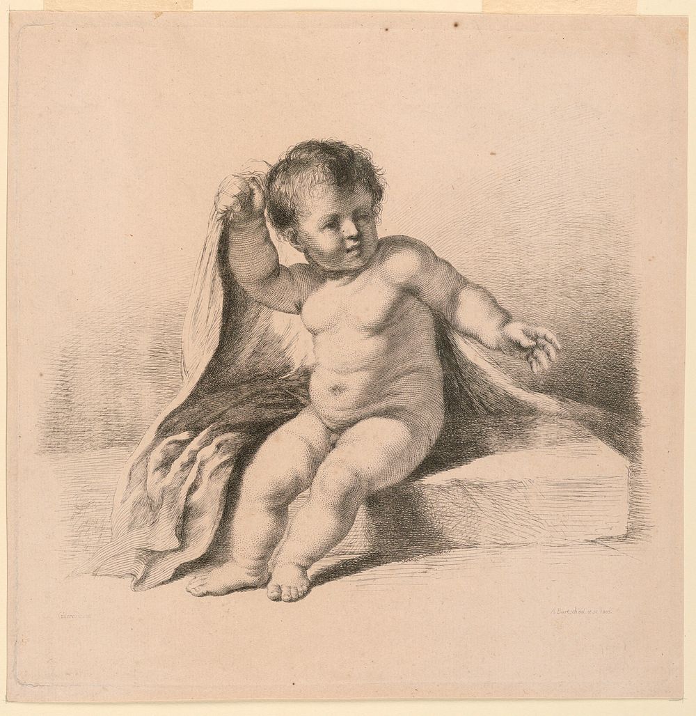 Boy with a Cloak, Adam von Bartsch, print maker