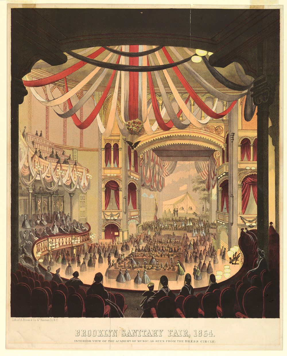 Interior View of the Academy of Music as Seen from Dress Circle, A. Brown and Company